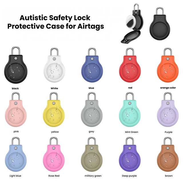 New Arrival Safety Lock Protective Case for Airtags Waterproof Shockproof Anti-fall Soft Silicone Multi-colors Cover for Airtags