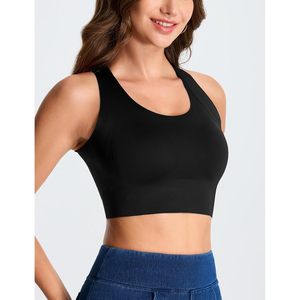 สปอร์ตบราไร้สายสำหรับผู้หญิง แบบ Racerback คอกว้าง ไร้ตะเข็บ เสริมฟองน้ำ รองรับแรงกระแทกต่ำ พร้อมแผ่นรองหน้าอกแบบถอดได้ - Product Image 6