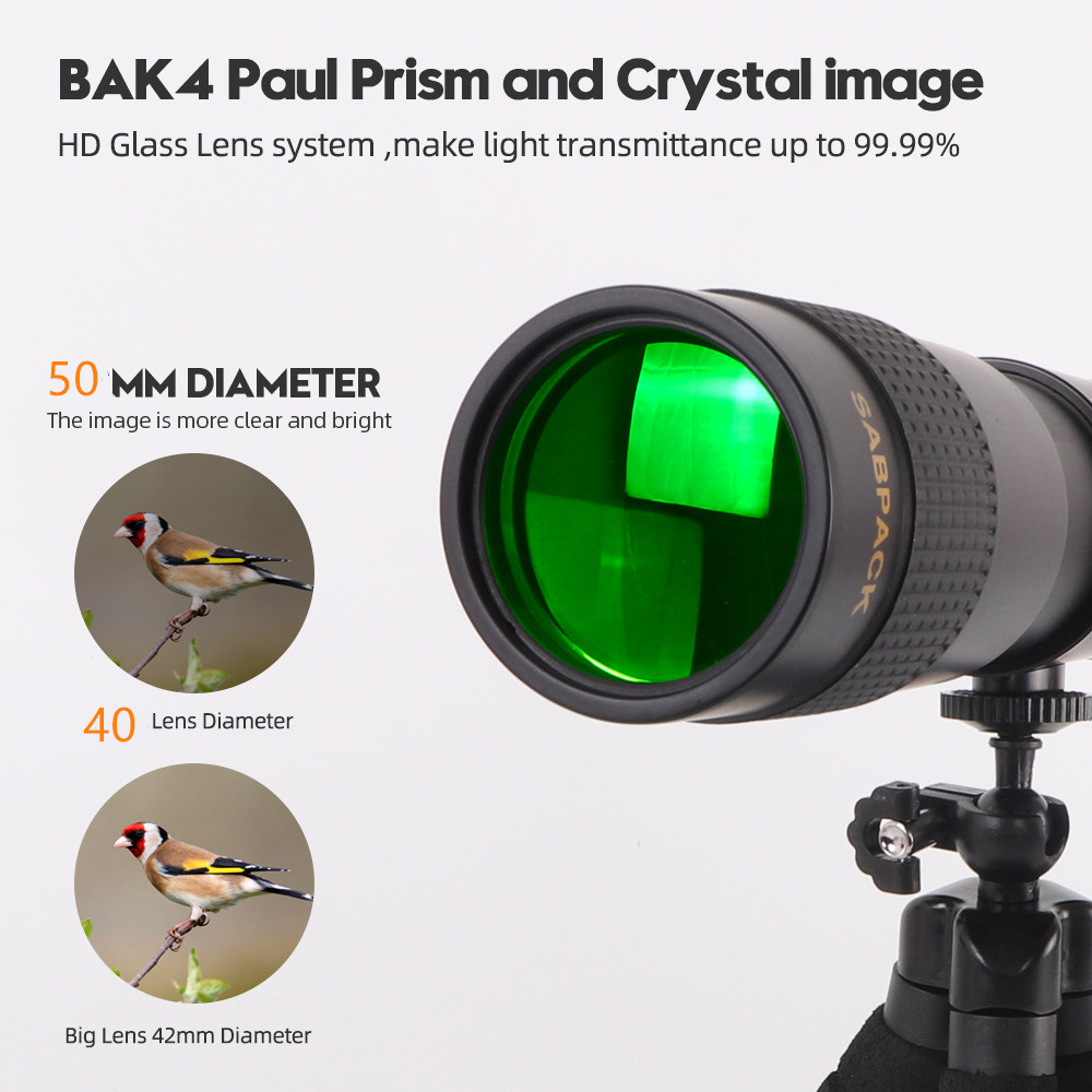 SABPACK  BAK4 monocular  Zoom Telescope  10--300x40 telescope with smart phone clip - Factory Directly
