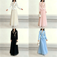 Ensemble de robe élégante en dentelle florale rose luxueuse, tenue formelle élégante pour femmes en deux pièces, pour les invités de mariage, tenue de fête, sur mesure pour le Ramadan