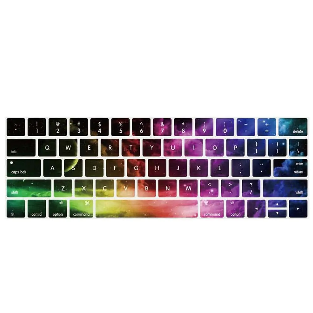 Decalques decorativos personalizados, adesivos coloridos para teclado de estrela universo laptop macbook