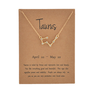 Collier ras du cou élégant et tendance pour femme, avec pendentifs signes du zodiaque, plaqué or, chaîne à maillons, cadeau de fiançailles, <span class=keywords><strong>astrologie</strong></span> - Product Image 6