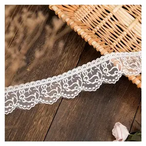 4cm white rabbit lace mesh bilateral small bar code children's clothing accessories decoration
