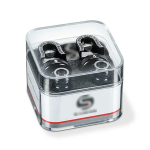 ब्लैक क्रोम गिटार स्ट्रैप लॉक और बटन जोड़ी स्वाइप के साथ बटन जोड़ी - Product Image 1