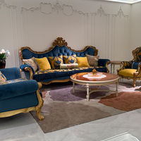 Canapé 3 places en velours jacquard doré, style victorien orné, fait main, pour salon VIP, penthouse ou salle de séjour