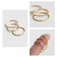 Mini Bagues en Zircon Cubique Plaqué Or 18K, Anneau Géométrique Circulaire en Zircon, Bijoux Minimalistes Simples en Acier Inoxydable, Nouveauté Tendance