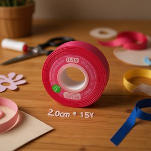 Nastro rosso rosa da 2,0 cm 15Y per lavori artigianali - Product Image 3