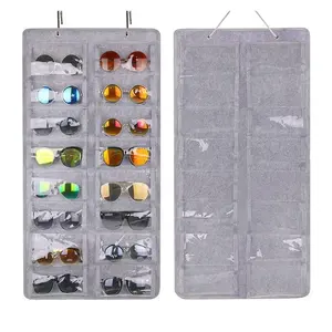 16 Slots Felt Eyeglasses Stand Holder for Sunglasses Glasses Storage Display Hanging Bag Wall Pocket sunglasses display