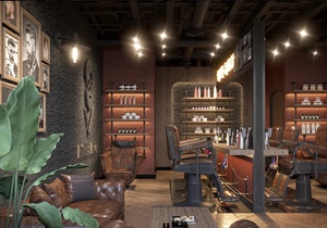 Luxury Style Barber Shop Interior Design Customized Men Salon Store Display Furniture Dero Solid Wood Barber Stations - Product Image 4