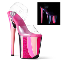 Chaussures à plateforme lumineuses professionnelles de 8 pouces, talons transparents en PVC, chaussures de strip-teaseuse, talons aiguilles, chaussures qui brillent dans le noir pour spectacle sur scène