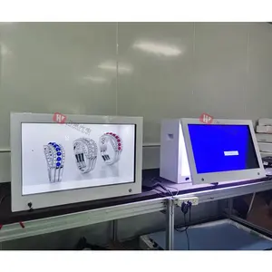 3D שקוף lcd תכשיטי תצוגת פרסום קיוסק 32 אינץ תיבת שילוט דיגיטלי