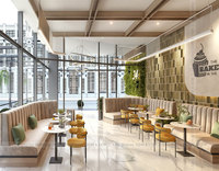 Meubles de présentation haut de gamme pour pâtisserie, design intérieur pour salon de thé, comptoir de bar en bois pour café