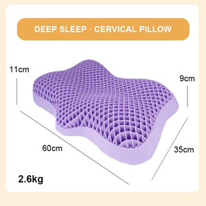 Oreiller ergonomique en TPE respirant pour le soutien du cou avec housse amovible, oreiller cervical lavable pour les dormeurs latéraux - Product Image 5