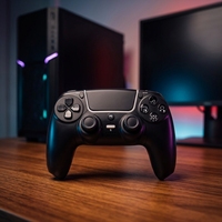 Manette de jeu GAMINJA Source Factory pour PS5, sans fil, Bluetooth, double vibration, gyroscope 6 axes, prise en charge OEM/ODM