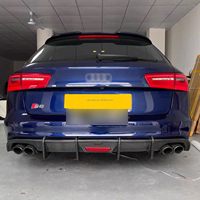 Diffuseur de pare-chocs arrière en fibre de carbone style S6 C7 KB pour Audi A6 C7 Bodykit Spoiler Lip avec lumière LED 2012-2015