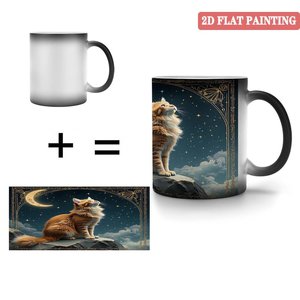 Taza de Cerámica Esmerilada de 11 oz, Taza de Café con Diseño de Gato Activada por Calor - Product Image 4