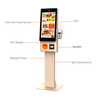 Restaurant Restauration Rapide Commande Automatique Self Service Paiement Kiosque Machine avec Imprimante Thermique SDK Lecteur de Codes Barres Écran Tactile