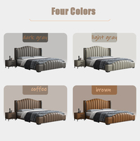 Vente en gros de lits modernes de luxe populaires pour chambre à coucher, avec cadre de lit king size et rangement, en bois, en promotion