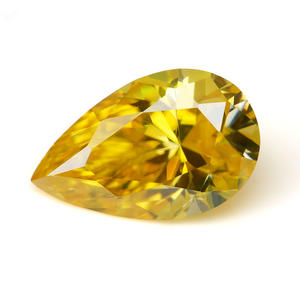 Pierre de Moissanite Synthétique de Haute Qualité Goldleaf, Coupe Poire, Noir, Jaune, Bleu, Violet, Prix par Carat pour Bagues Poire - Product Image 3