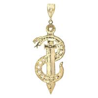 Pendentif Serpent Mode Symbole Dollar avec Zircon Transparent Incrusté, Breloque Plaqué Or, Accessoire Unisexe pour Usage Quotidien et Fêtes, Vente en Gros