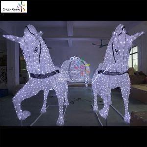 Luces LED 3D con motivos de carruaje de caballos decoraciones de exterior navideñas grandes personalizadas - Product Image 5