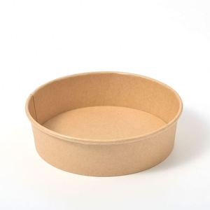 Bol à salade rond jetable en papier kraft avec couvercle, compatible micro-ondes, écologique, pour pique-nique en plein air, camping - Product Image 3