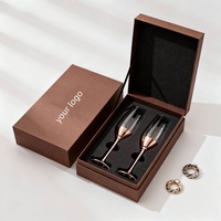 Boîte cadeau de luxe personnalisée à fermeture magnétique avec insert en mousse, logo personnalisé pour verres à vin, service à thé, emballage cadeau pour articles de bar, expédition