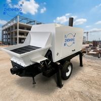 Pompe à béton hydraulique sur remorque ZHENHENG avec moteur diesel, productivité de 22 m³/h pour les projets de construction