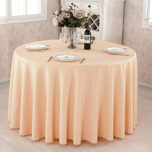 Polyester Đồng bằng màu trắng 120 "132" inch Khăn trải bàn Vòng bảng vải bảng bìa cho tiệc cưới tiệc sự kiện - Product Image 2