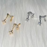 Vielseitige Vierzackige Stern-Ohrstecker für Damen, Luxuriöse Hochwertige Party-Zirkon-Ohrringe, 18K Vergoldet