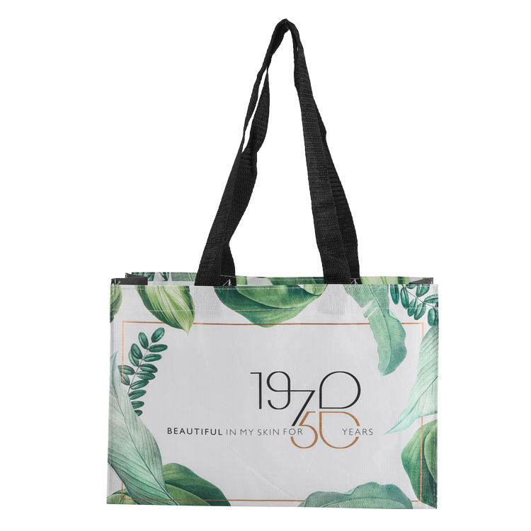 Wholesale custom logo long handle reusable non woven rpet shopping bags