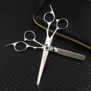 Ciseaux professionnels pour cheveux clairsemés, 7 pouces, acier inoxydable 440C, pointe arrondie, pour droitiers, manche moyen - Product Image 3