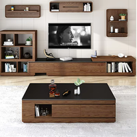Ensemble Luxe Classique Meuble TV Table Basse Miroir Meubles en Bois pour Maison Salon Chambre Rangement Salle à Manger pour Hôtels