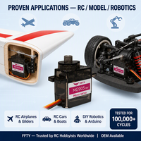 Servomoteur numérique à engrenages métalliques MG90S 9g pour pièces d'avion RC, jouets RC, bras mécaniques de robots, robots humanoïdes, servomoteur à marque privée FFTY