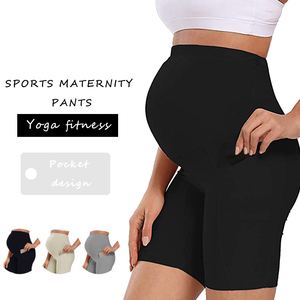 LOGO personnalisé <span class=keywords><strong>Fitness</strong></span> taille haute, pantalon amincissant de grossesse pour femmes enceintes, Leggings avec poches, vente en gros - Product Image 3