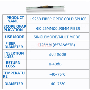 10-200ชิ้น L925BP สายเคเบิล FTTH Splice ใยแก้วนำแสงเครื่องเชื่อมแบบรวดเร็วขั้วต่อแบบยืดหยุ่นประกบเย็นแบบขั้วต่อแบบกด - Product Image 6