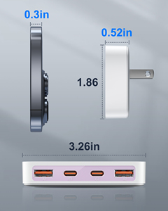 Chargeur mural USB 4 ports PD 20W à charge rapide avec câbles rétractables universel pour la maison et le bureau - Product Image 2
