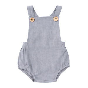 Hongbo <strong>2023</strong> Custom Logo 0-24 Months <strong>Baby</strong> Girls Boys Button Rompers Solid Linen Belt Jumpsuit New <strong>Born</strong> <strong>Baby</strong> Romper <strong>Clothes</strong> - Product Image 4