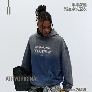 Streetwear Fabricant Peint à la <span class=keywords><strong>Main</strong></span> Gradient Washed Sweat à Capuche pour Homme Rétro Style Wasteland <span class=keywords><strong>Niche</strong></span> Sweat à Capuche Streetwear pour Homme - Product Image 3
