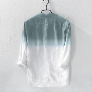 <span class=keywords><strong>Camicia</strong></span> da uomo a maniche lunghe con sfumatura <span class=keywords><strong>arancione</strong></span>, in cotone e <span class=keywords><strong>lino</strong></span> traspirante, con risvolto, vestibilità ampia, per autunno e primavera - Product Image 6