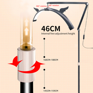 Lampada a Mezzaluna 55W per Extension Ciglia, Rotazione a 360° con Ruote e Supporto Telefono, 3200-6500K, per Saloni di Bellezza e Studi, Ingrosso OEM - Product Image 4