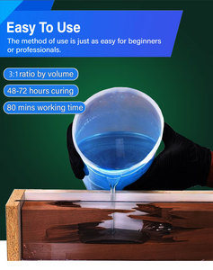 Nhựa <span class=keywords><strong>Epoxy</strong></span> A và B trong suốt như pha lê, bóng cao cấp, không bong bóng, dùng cho mặt bàn, bàn sông, nghệ thuật gỗ - Product Image 2