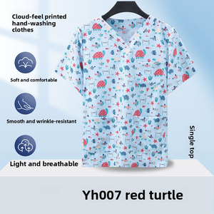 Ropa de Trabajo Estampada para Lavado a Mano para Hombres y Mujeres, Camisetas de Manga Corta, Uniformes Médicos, Batas Quirúrgicas Dentales - Product Image 6