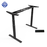 Vente directe usine – Support de table commercial autoportant en acier, ergonomique, moderne, modulaire, réglable électriquement en 3 sections, à double moteur