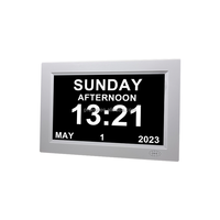 Jam dinding & meja Modern 7 "8" 10 ", jam hari Digital untuk lansia dengan tampilan kalender dan tanggal hilang memori oleh jarum