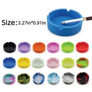Custom LOGO Nine Colors Creative Personality High Temperature Resistant Circular square Silicone Ashtray for Household Articles - Product Image 2