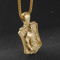 Nordique Viking Odin guerrier bouclier collier en acier inoxydable hommes Punk Vintage amulette pendentif collier bijoux de mode