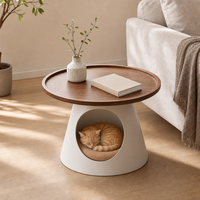 Table d'appoint/bas de lit pour animaux de compagnie, écologique, facile à nettoyer, avec plateau supérieur, base en métal léger, pour chats