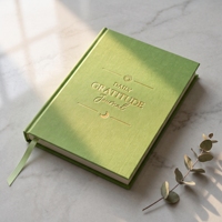 Journal de gratitude personnalisé A5, couverture rigide en lin, journal de réflexion quotidienne avec questions, carnet de gratitude avec logo personnalisé