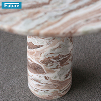 Table basse ronde en marbre violet naturel, design minimaliste, taille personnalisée, 100% pierre naturelle, pour salon